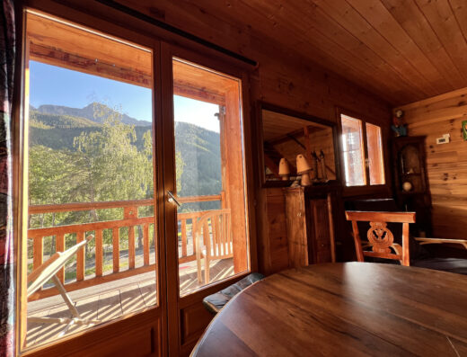 Vue de l'étage Chalet Bois